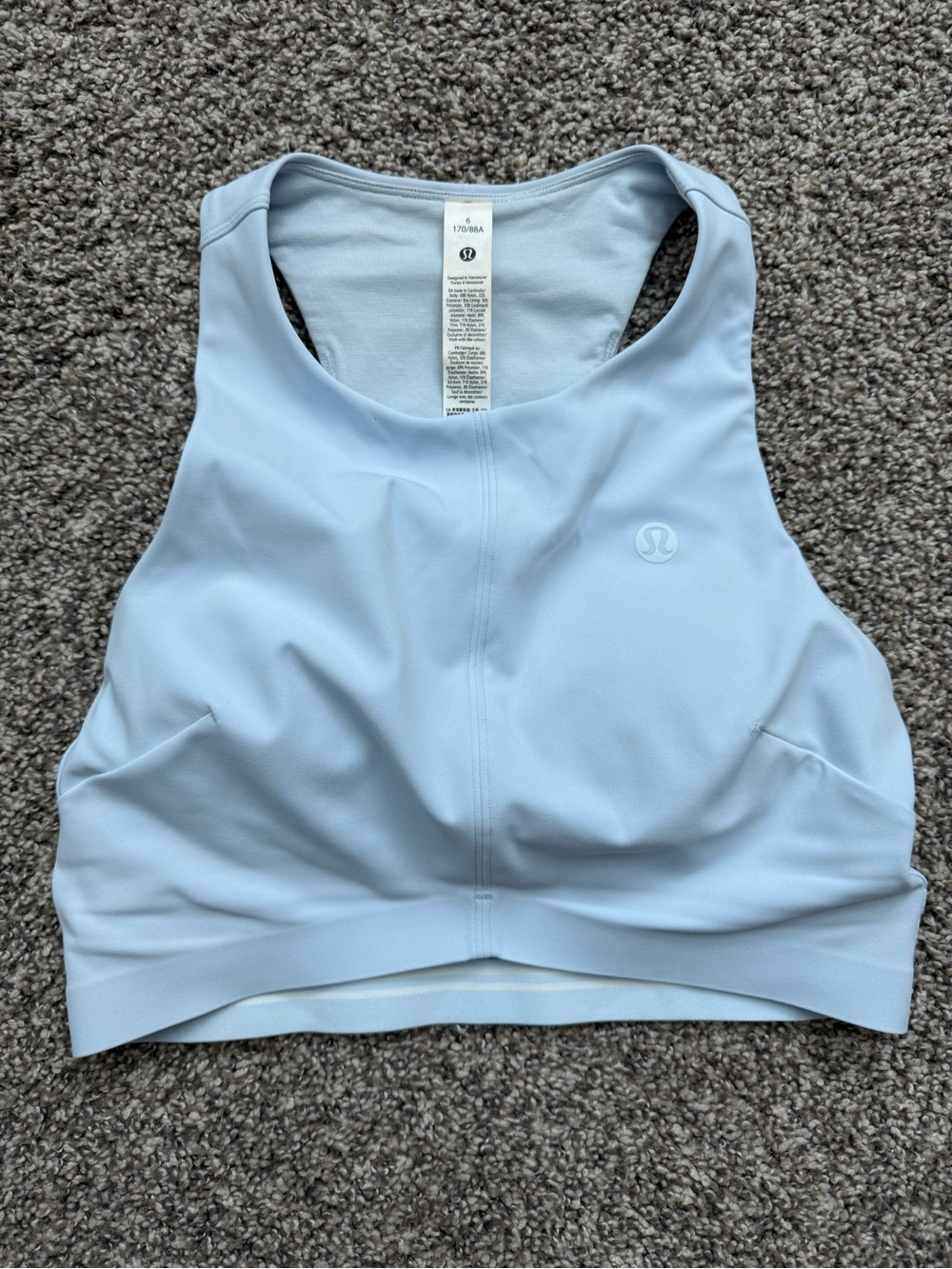 lululemon athletica Powder Blue High-Neck Sports Bra